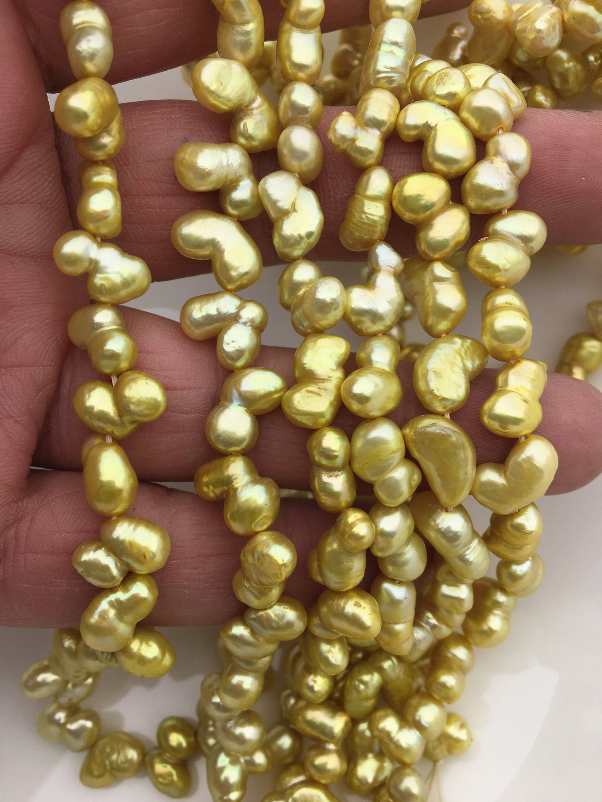 AA+ 6-7mm gold baroque Gourd freshwater pearls,DIY,high luster,ZS-114-8