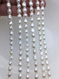 AA+ 6.5-7.3mm white nugget freshwater pearls,irregular nugget freshwater pearl strand,LM7-T4