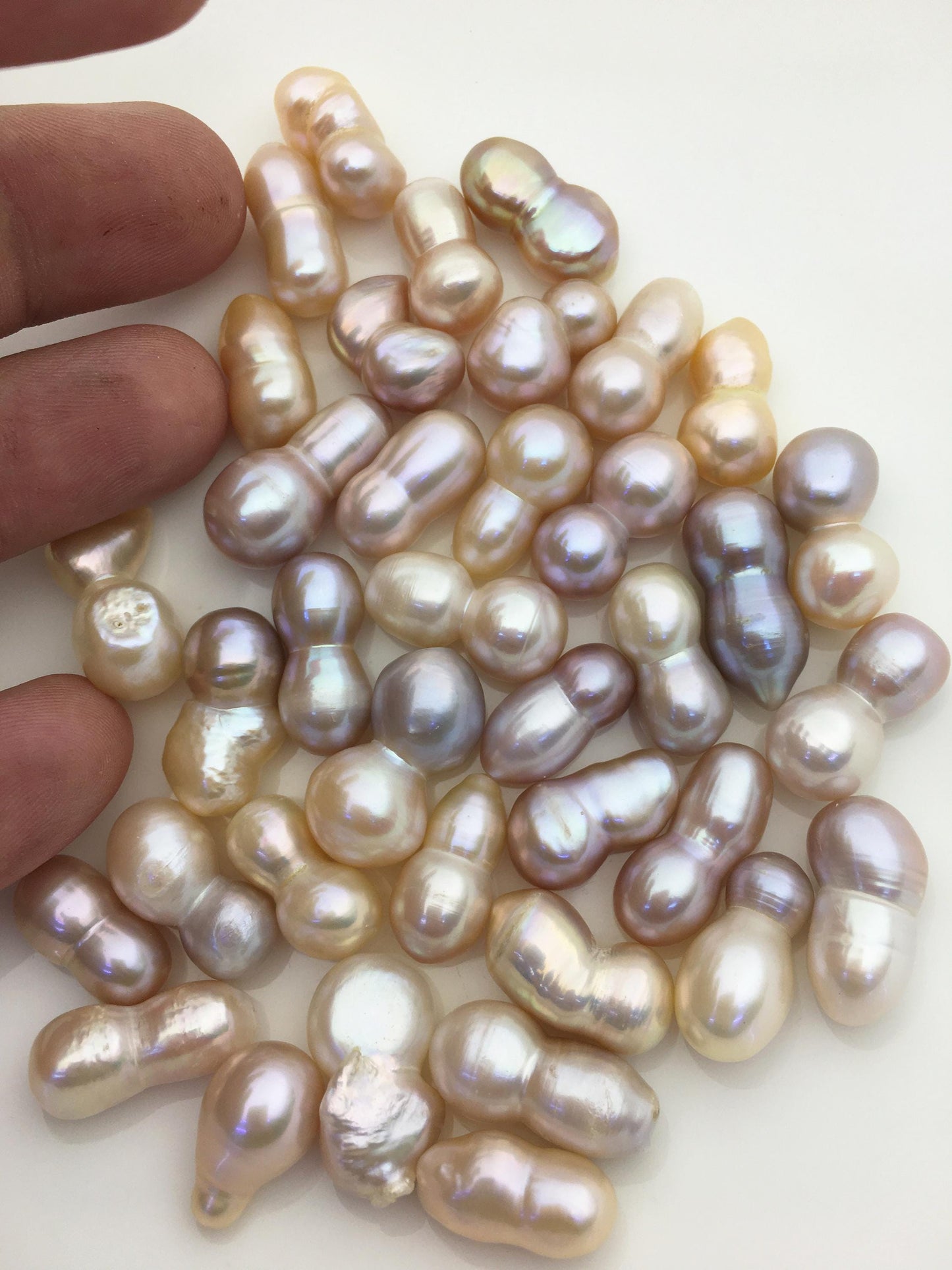 37pcs AAA 8-12mm natural color baroque freshwater pearls, no hole,ZS-T56