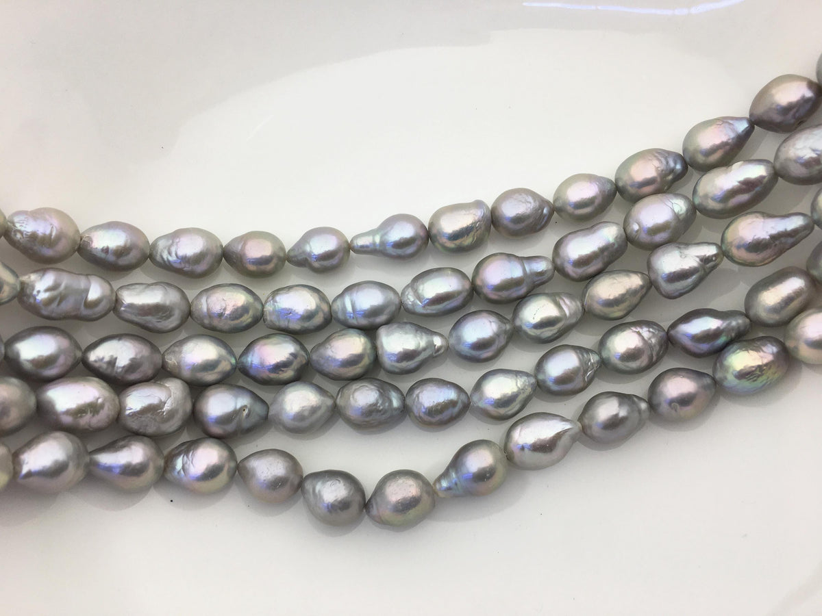 AA+ 10-12mm big gray baroque drop Edison Freshwater Pearl,ED12-2A-5-1