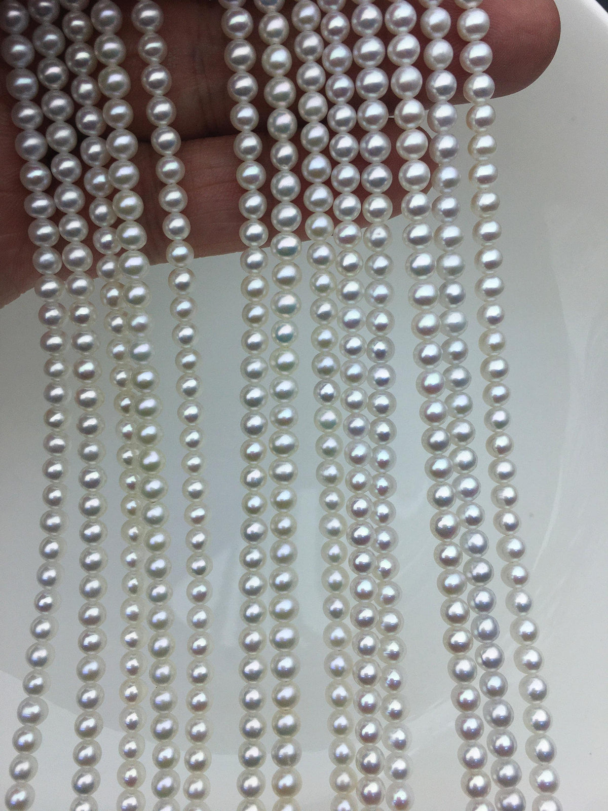 highLuster!AAA 4-4.5mm white near round freshwater pearls,4mm seed pearl,white round pearl,pearl wholesale,RP4-3AY-Gj-3