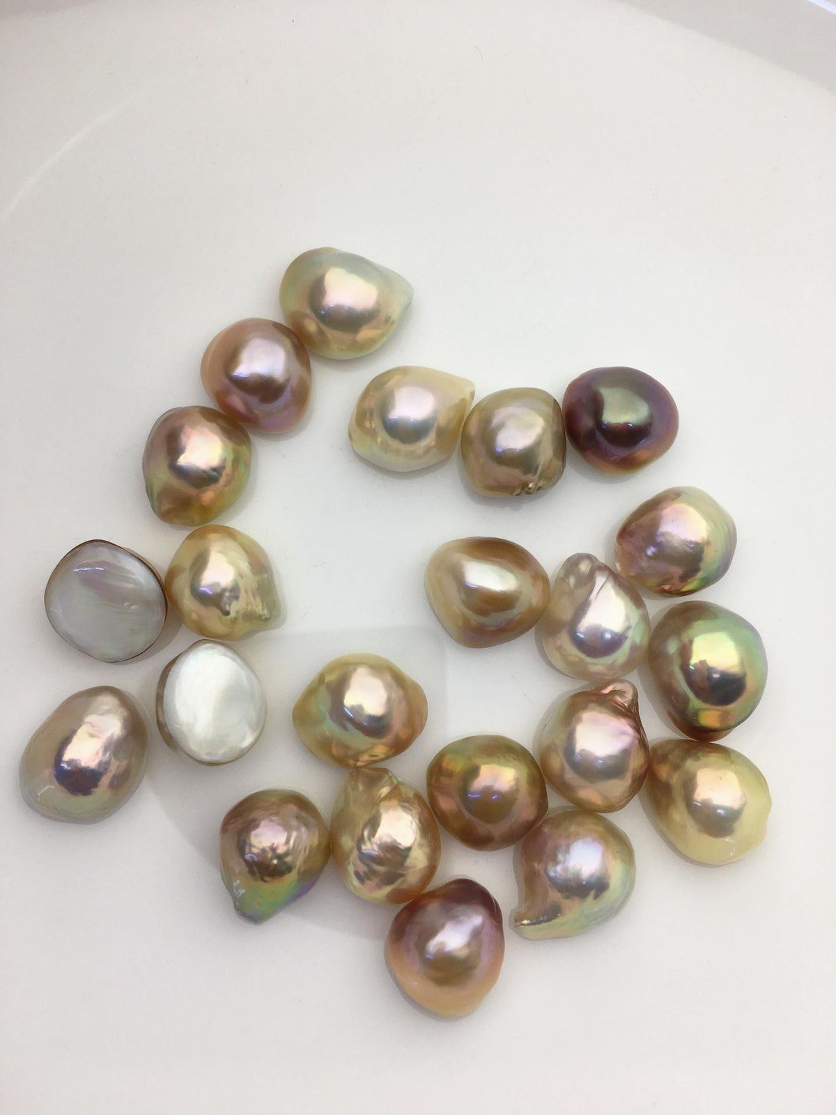 22pcs AAA 13-14mm natural color Baroque Teardrop Mabe Freshwater Pearls,no hole,MB-T28