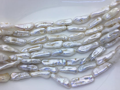 A+ 9-13mm white Thick Keshi Biwa Pearl Necklace,ZS-200-120-4