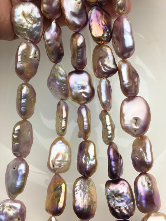 AA 15-18mm mix color thick rectangle freshwater pearls,diy bead,flat block pearl bead,ZS-103-24