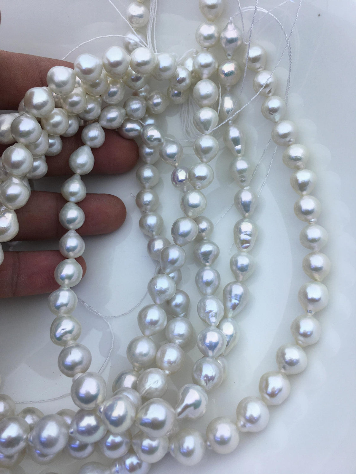 AAA- 9-11mm White Teardrop Edison Freshwater Pearl,ED12-2A-5-71