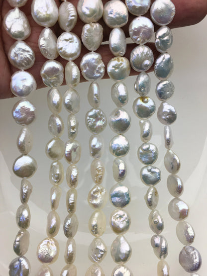 AA+ 11-12.5mm White Coin freshwater pearls,diy bead,flat round pearl bead,COIN12-2A-2-15