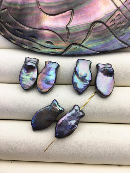 1 pair AA+ 9-10.5x15-16mm White Fish Shape Freshwater Pearl White loose Beads Piar,wholesale,ZS-103-37-69