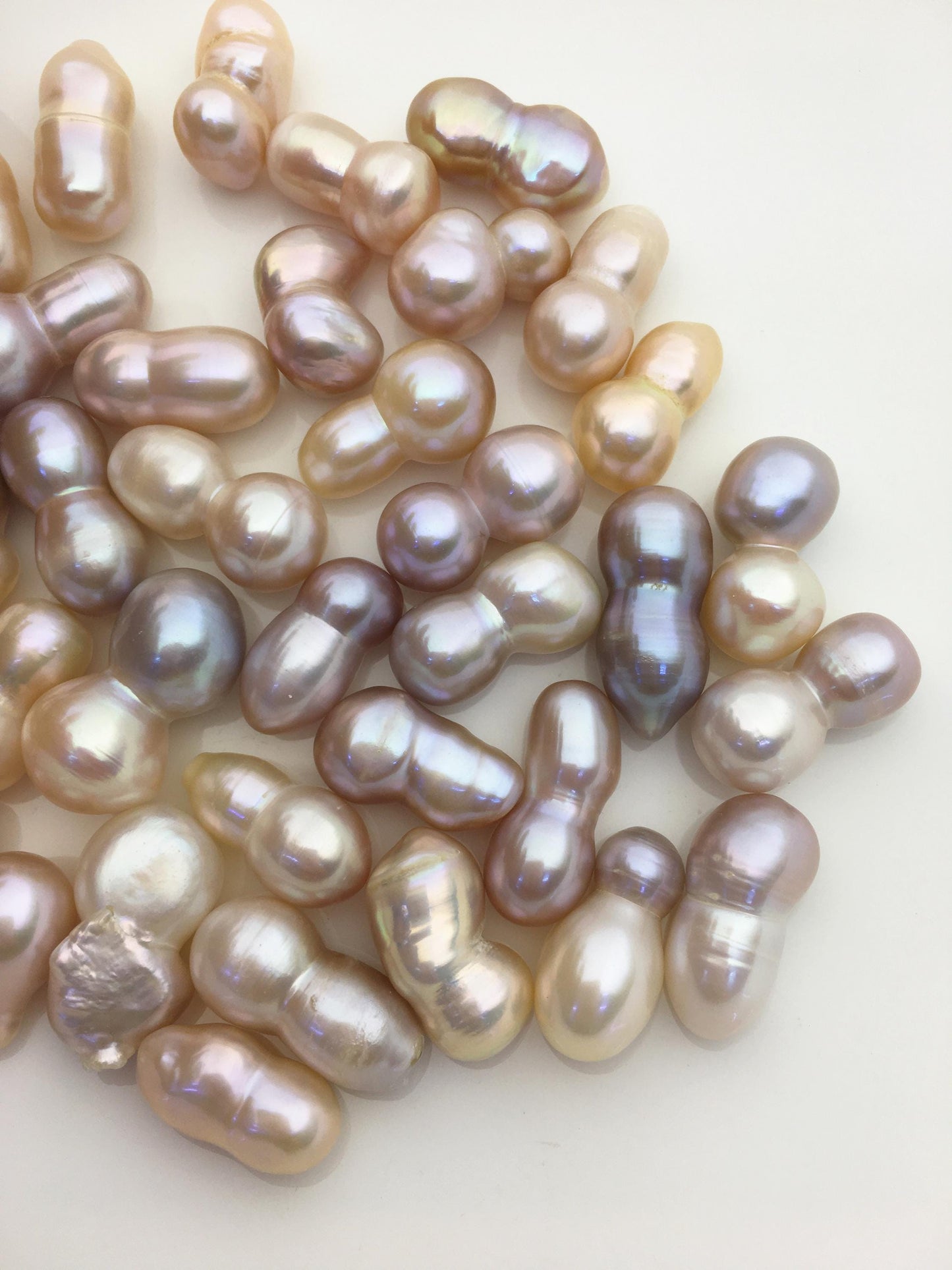 37pcs AAA 8-12mm natural color baroque freshwater pearls, no hole,ZS-T56