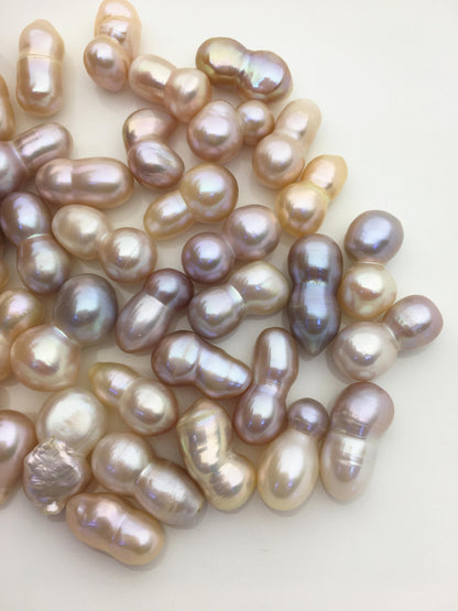 37pcs AAA 8-12mm natural color baroque freshwater pearls, no hole,ZS-T56