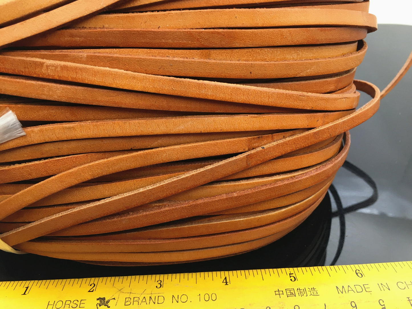 5mmx2mm Flat Light Brown Leather Cord,Select Length,Wholesale Jewelry Supplies,Distressed Matte Finish,LC5-200