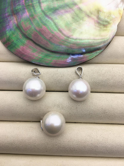 1pc AA+ 14-15mm big white round freshwater pearl pendant,- NC1-T9