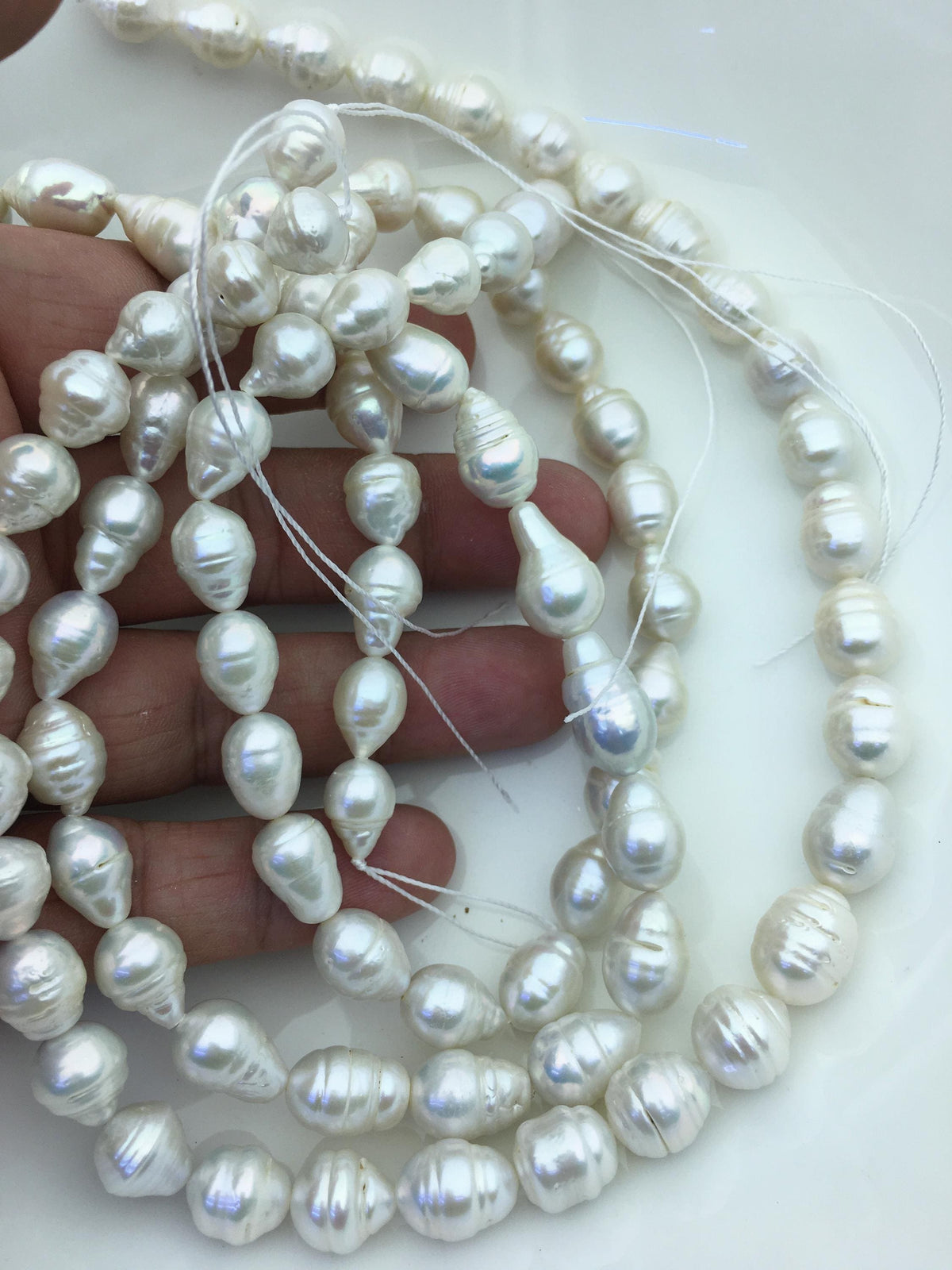 AA+ 9-11mm white circle drop Edison Freshwater Pearl,ED12-2A-5-43