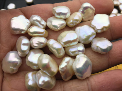 Rare!AAA 13-14mm Wite/Pink THICK Flower White Pearl,Freshwater pearl Butterfly, for your design,Cultured Pearls Maggie Designs,ZS-17-15