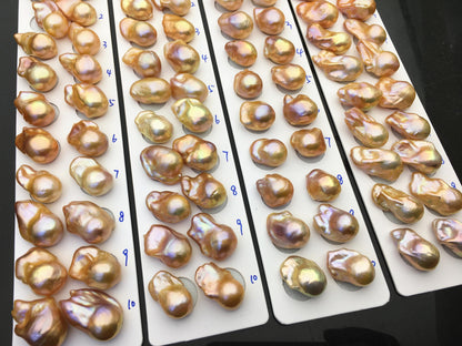 1 pair AAA 13-15mm Natural pink peach Rainbow Flame ball Pearl Pairs - large Baroque freshwater pearl pairs,Fire Ball Pearl,FL15-3A-8-29