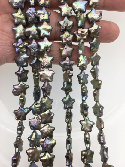 A 10-11mm black Five-pointed star Pearl,Freshwater pearl Star, for your design,Cultured Pearls,ZS-103-38