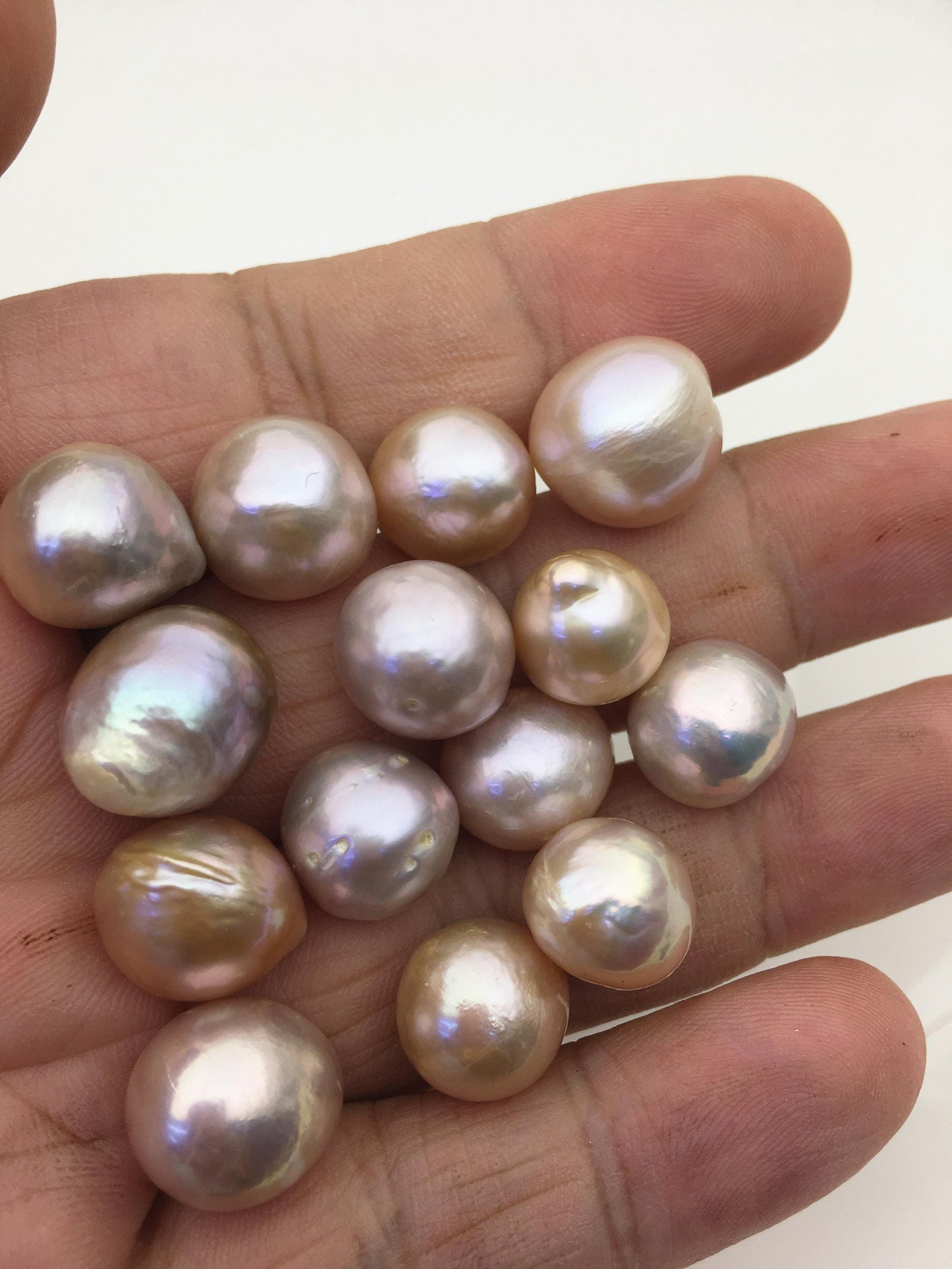 26pcs AA 11-14mm natural color drop Edison Freshwater Pearl,no hole,ED11-T1-9
