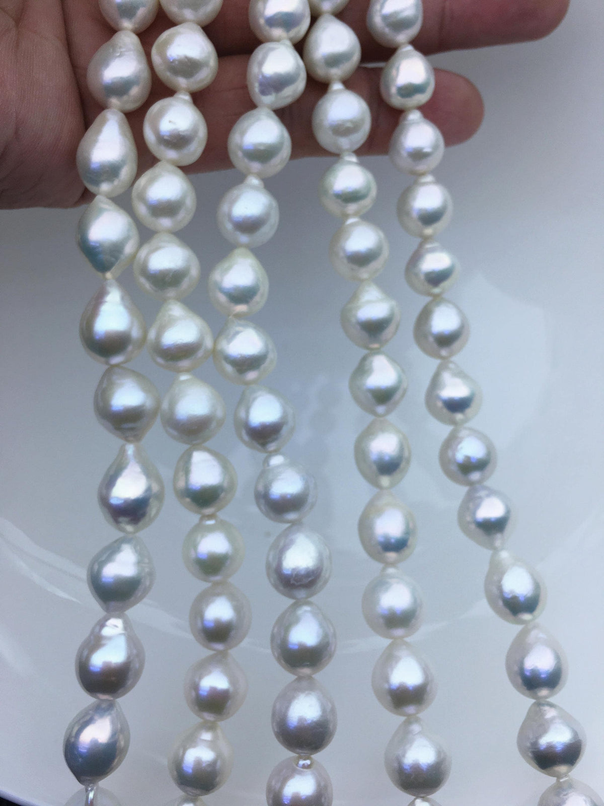 AAA- 9-11mm White Teardrop Edison Freshwater Pearl,ED12-2A-5-71