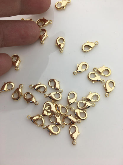 30pcs 7mmx12mm Gold Plated Lobster Clasps, WHOLESALE,AAL-017-3