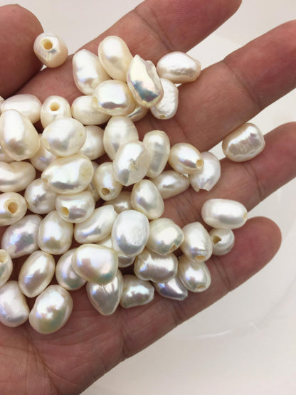 20pcs AA+ 10-11mm white nugget freshwater pearls,2.2mm large hole,cultured freshwater pearl bead string,20pcs,LM10-2A-19