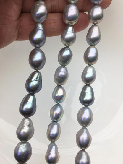 AA+ 11-13mm gray rice drop Edison Freshwater Pearl,ED12-2A-5-27