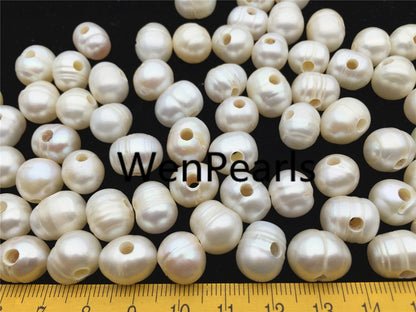 30pcs AA 11-12mm white potato pearls,3mm large hole,direct my pearl farm,pearl bead SALE,large hole pearls,30pcs,CR11-A-1