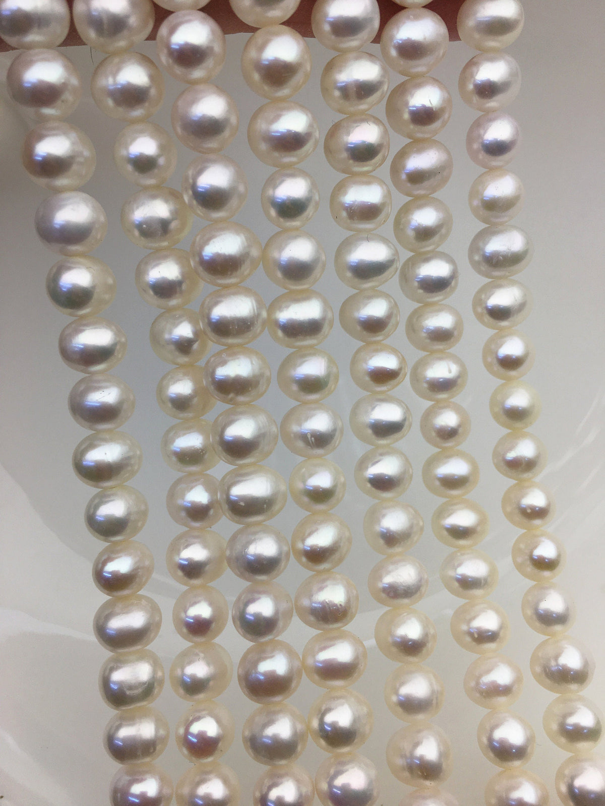 AA+ 7.3-8.3mm white potato freshwater pearls, Heirloom White Fresh Water Pearls,CR8-2A-3