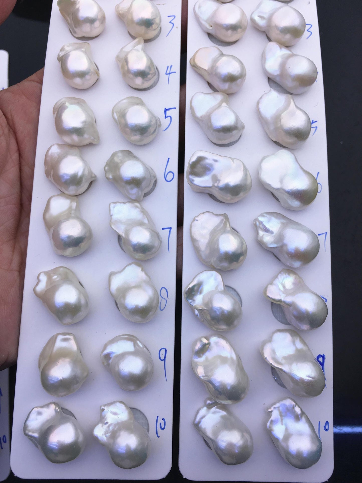 AAA 13-15x18-22mm White Flame ball Pearl Pairs - large Baroque freshwater pearl pairs,top half hole,FL15-3A-8-69