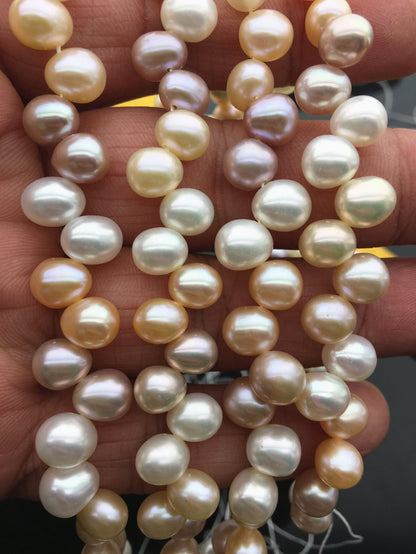 6.5'' AAA 7mm*8-9mm misc color rice pearls,White pink Purple Cultured oval freshwater pearls beads,teardrop loose pearl beads,LR7-3A-82