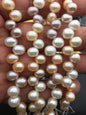 6.5'' AAA 7mm*8-9mm misc color rice pearls,White pink Purple Cultured oval freshwater pearls beads,teardrop loose pearl beads,LR7-3A-82