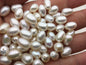 30pcs AAA 7.3-8.3mmx10.5-11.5mm LONG white rice freshwater pearls,white oval pearl,for make dangle pearl earrings,LR8-3A-5-1