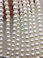 AA+ 9mm white potato freshwater pearls,freshwater potato shape pearl string,CR9-2A-5