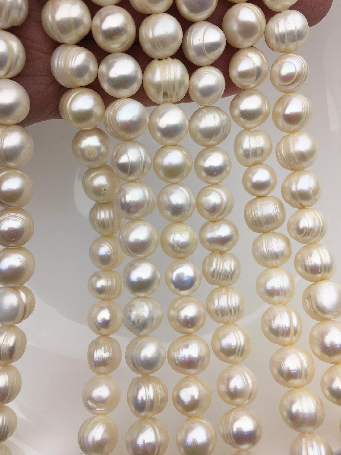 AA 10.3-11.3mm white circle ring potato freshwater pearls,CR11-2A-1