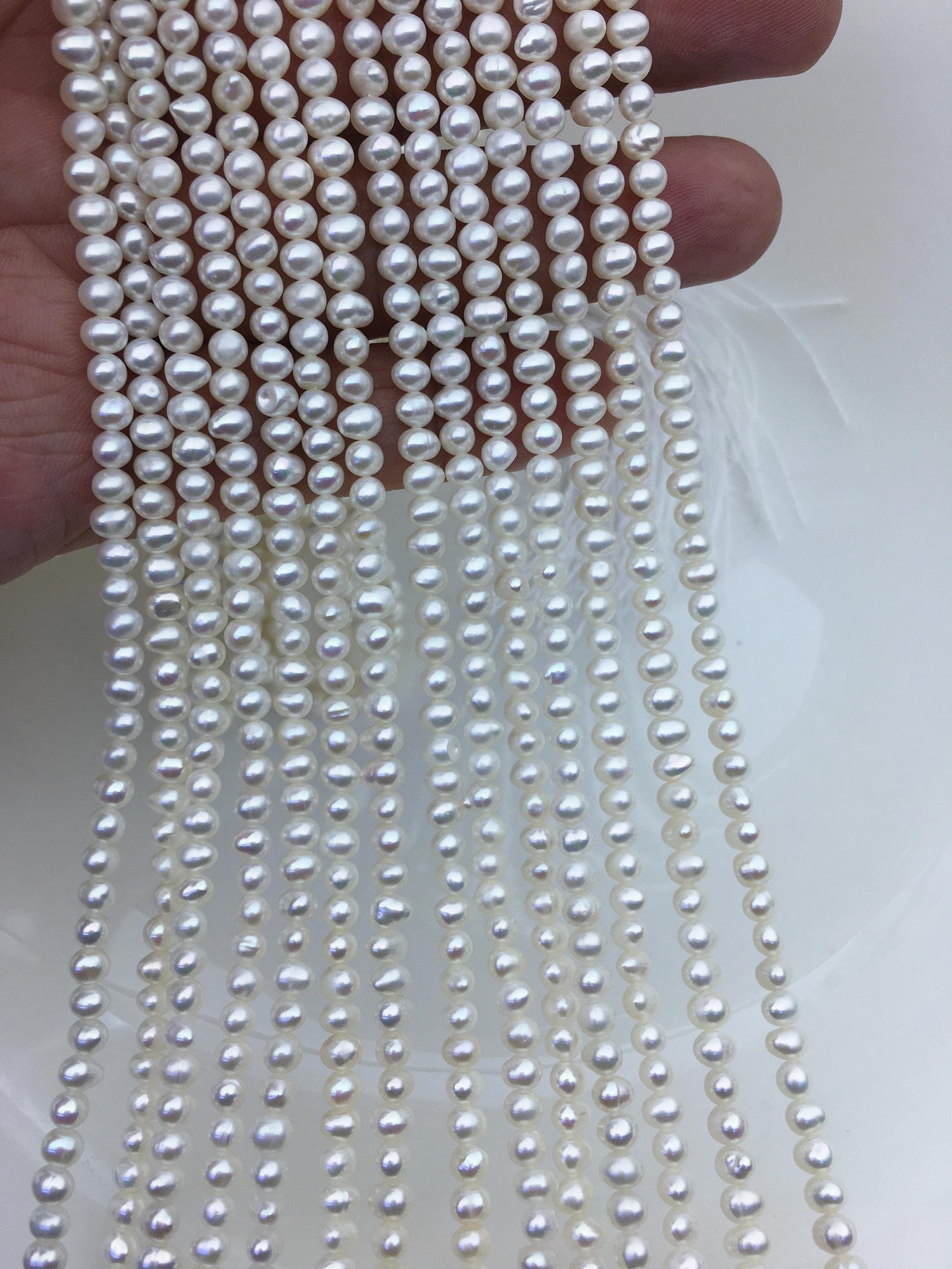 AA+ 3.5-4mm white potato pearls,seed freshwater pearl,small size pearl,for pearl necklace,CR3-2A-1