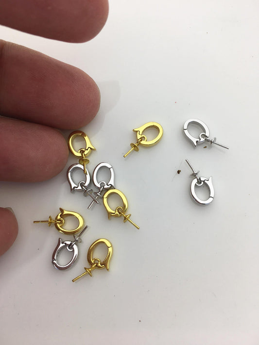 2pcs 6x8mm Silver/Gold S925 sterling sliver pendant hook, for pendant,for DIY,wholesale,ASL-P-006