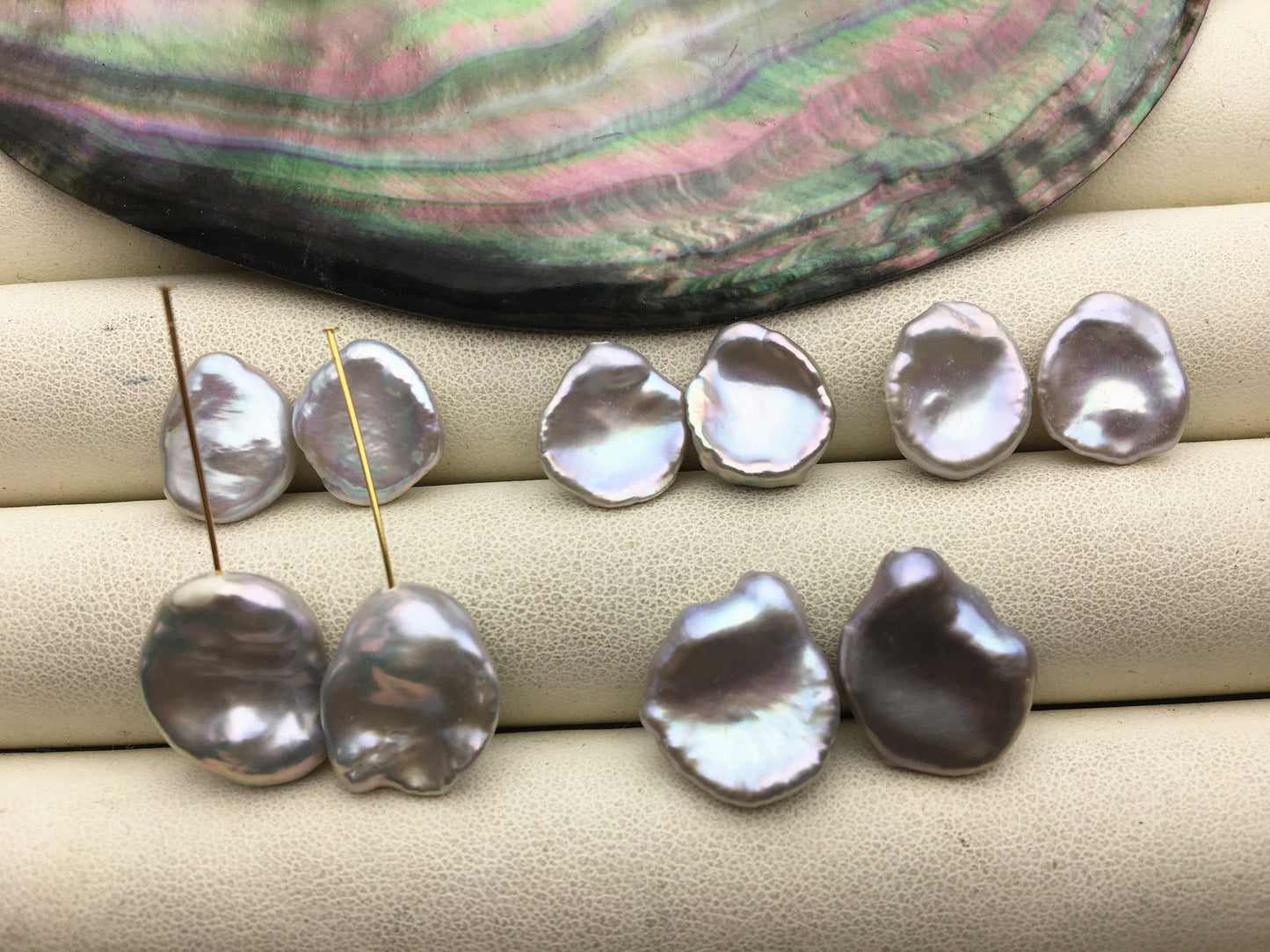 1 pair AAA 10-18mm gray long keshi pearls Pair,for make dangle earrings,baroque pearl,loose pearl beads,very high luster,ZS-127-62-14