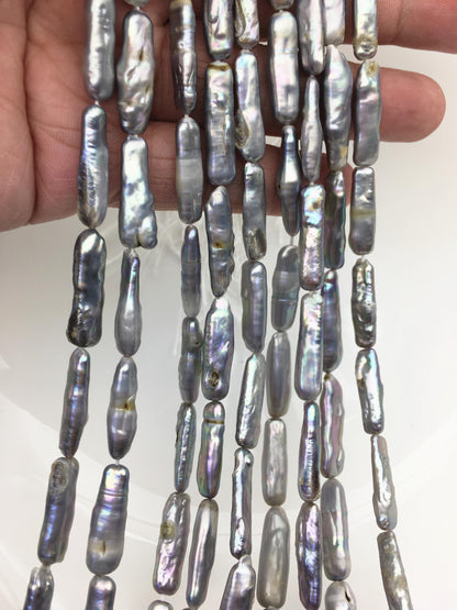 2 strands A 5-7mm gray rectangle pearls,ZS-80-25-21