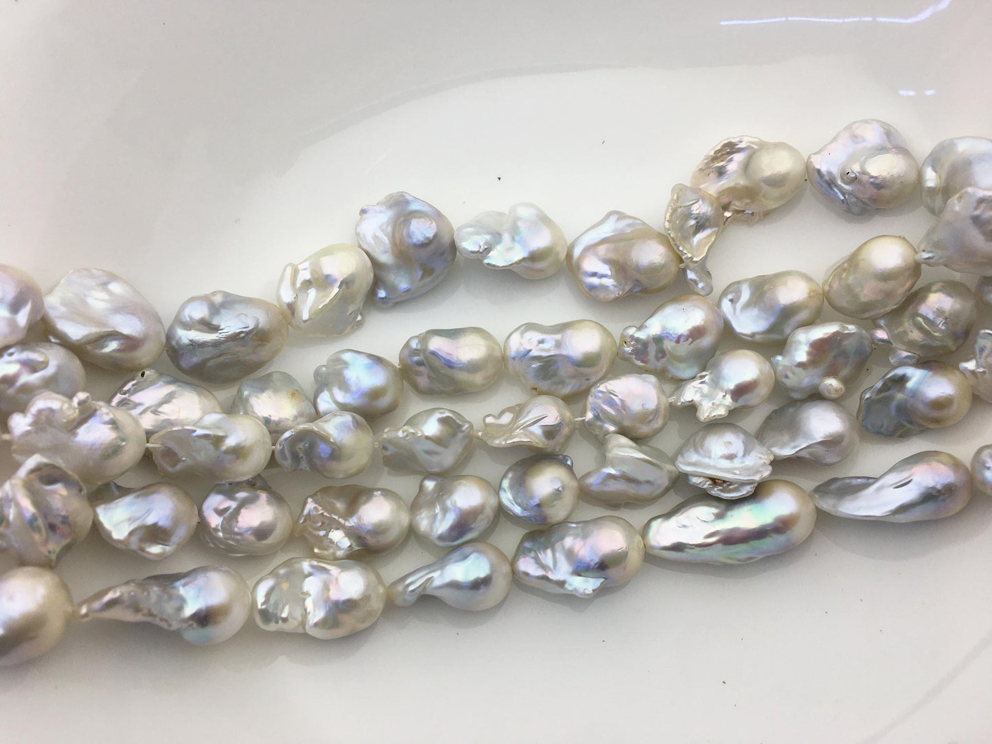 15.5'' AA 12-15mm white flame ball pearl,FL15-2A-5-30
