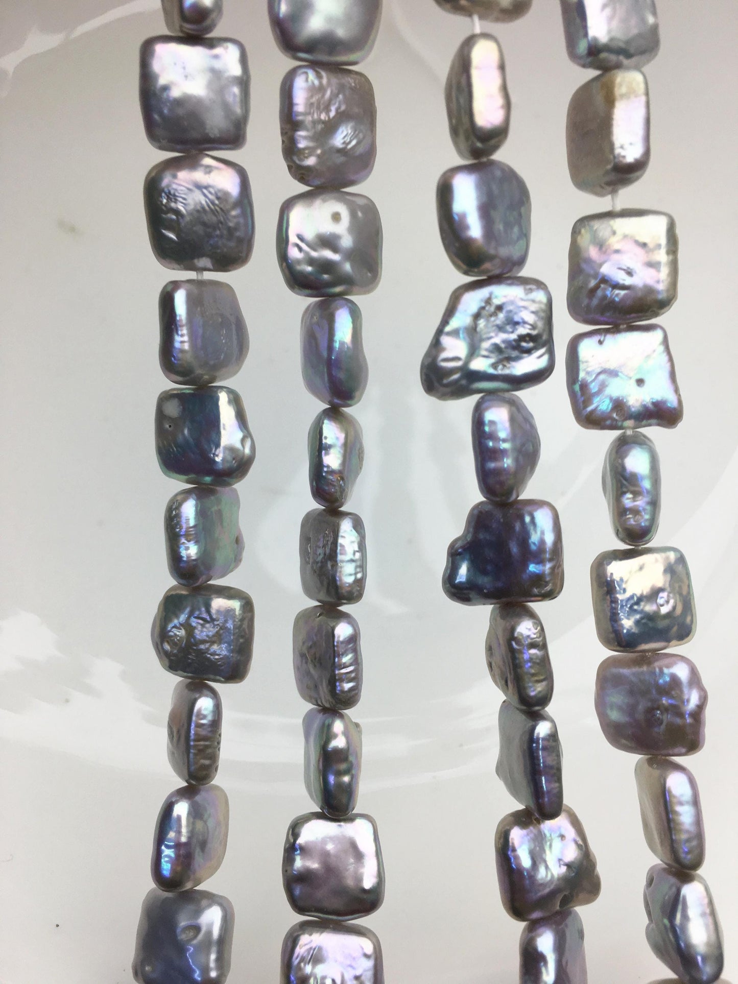 AA+ 10-12mm gray square Shape Freshwater Pearl,ZS-113-5