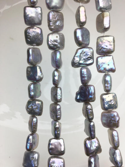 AA+ 10-12mm gray square Shape Freshwater Pearl,ZS-113-5