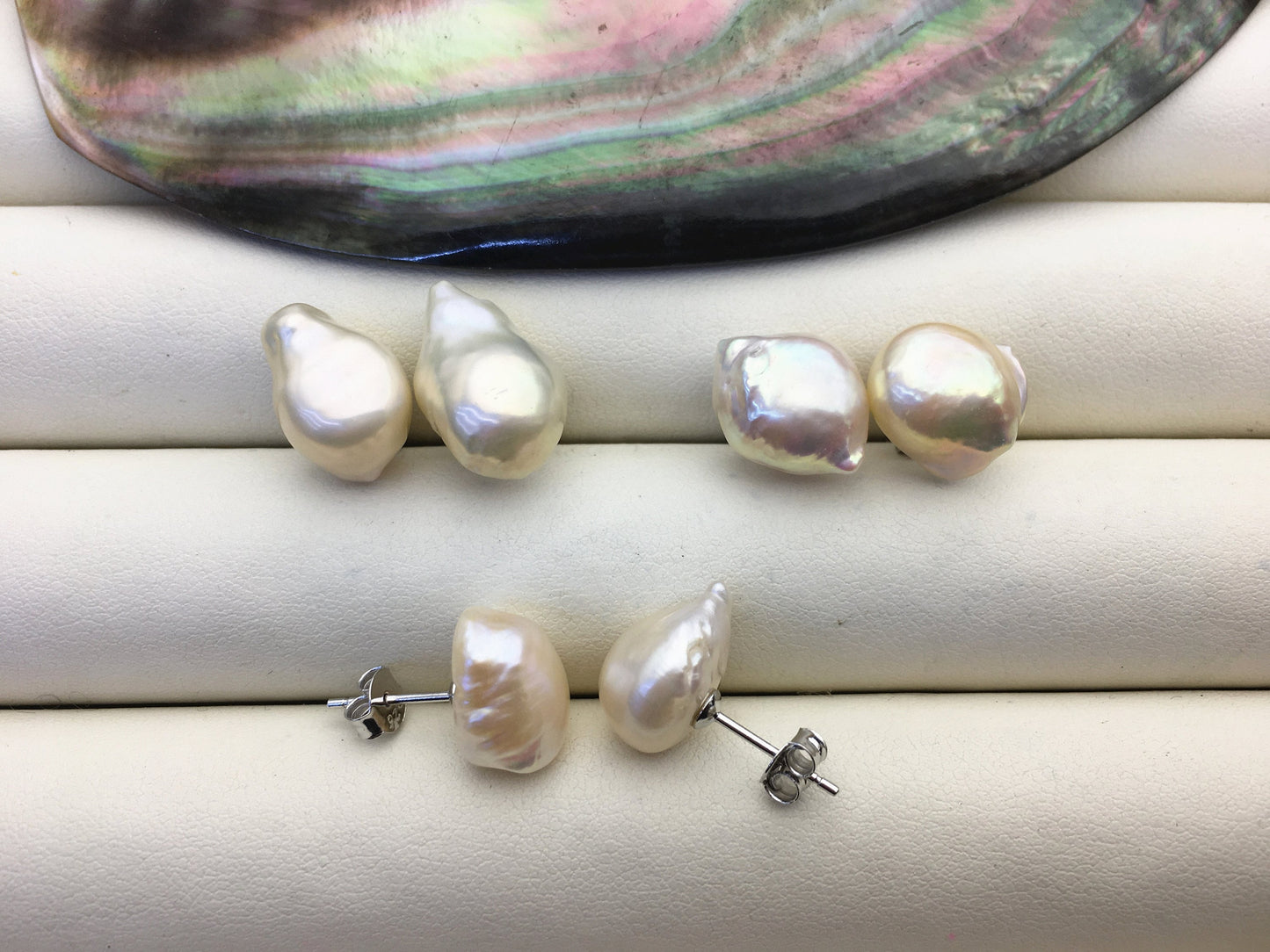 2 pairs AA+ 10-11mm White nugget pearl dangle earrings,S925 sterling silver,wedding pearl earrings,SE3-T65
