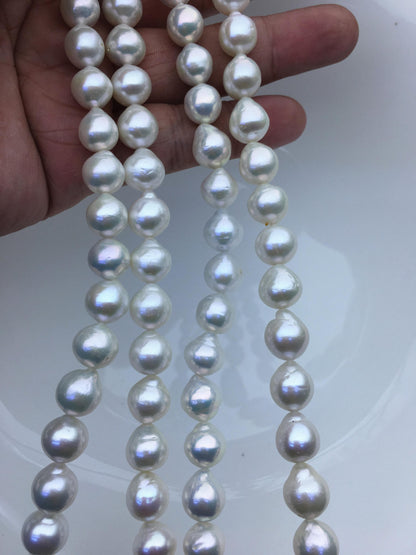 AA+ 9-11mm white short teardrop freshwater pearls,Christmas,Valentine's Day gift,for pearl necklace,Love,Happiness,LR10-T6