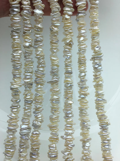 AAA/AA+ 6-7mm White Keshi Freshwater pearls,Center drilled,ZS-128-12