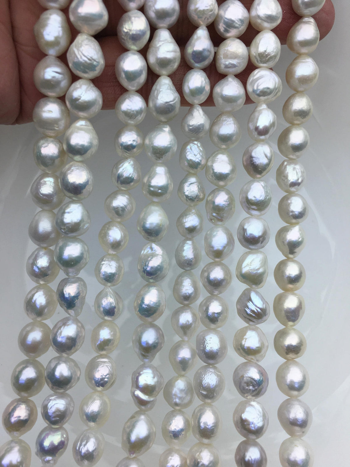 AA+ 8-10mm white baroque drop Edison Freshwater Pearl,ED10-2A-2-43