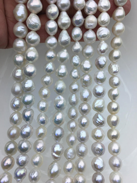 AA+ 8-10mm white baroque drop Edison Freshwater Pearl,ED10-2A-2-43