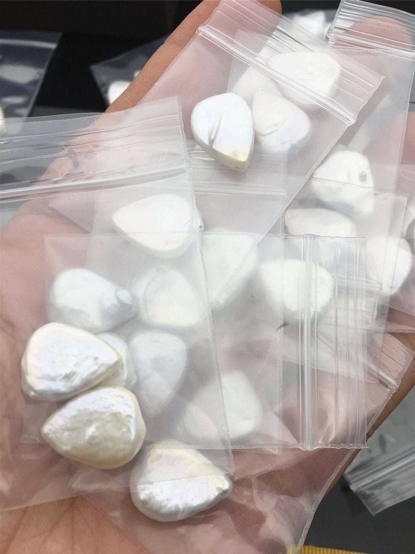 1 pair AA 12-13mm White Love Shape Freshwater Pearl loose Beads Pair,0.8mm through hole,wholesale,ZS-103-28