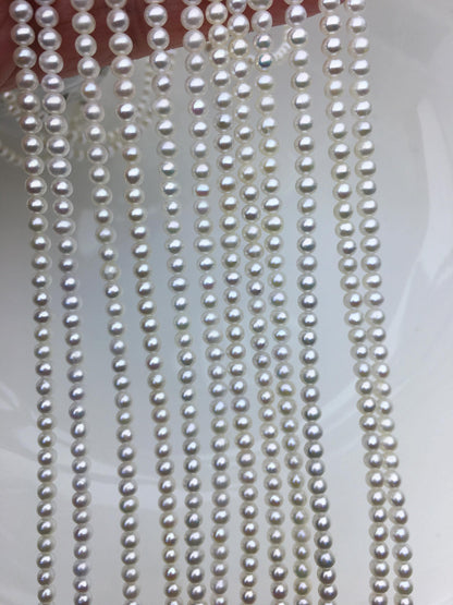AAA 3-3.5mm white potato near round seed pearls,small pearl,Valentine's Day gift,for pearl necklace,for pearl bracelet,CR3-3A-1