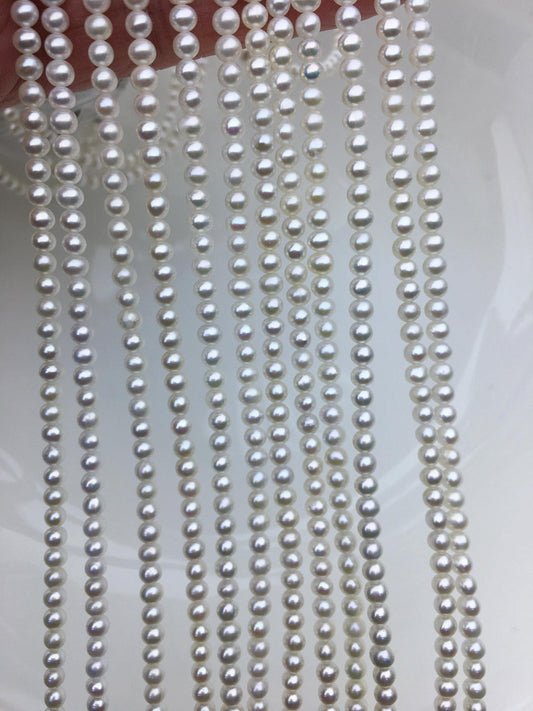 AAA 3-3.5mm white potato near round seed pearls,small pearl,Valentine's Day gift,for pearl necklace,for pearl bracelet,CR3-3A-1