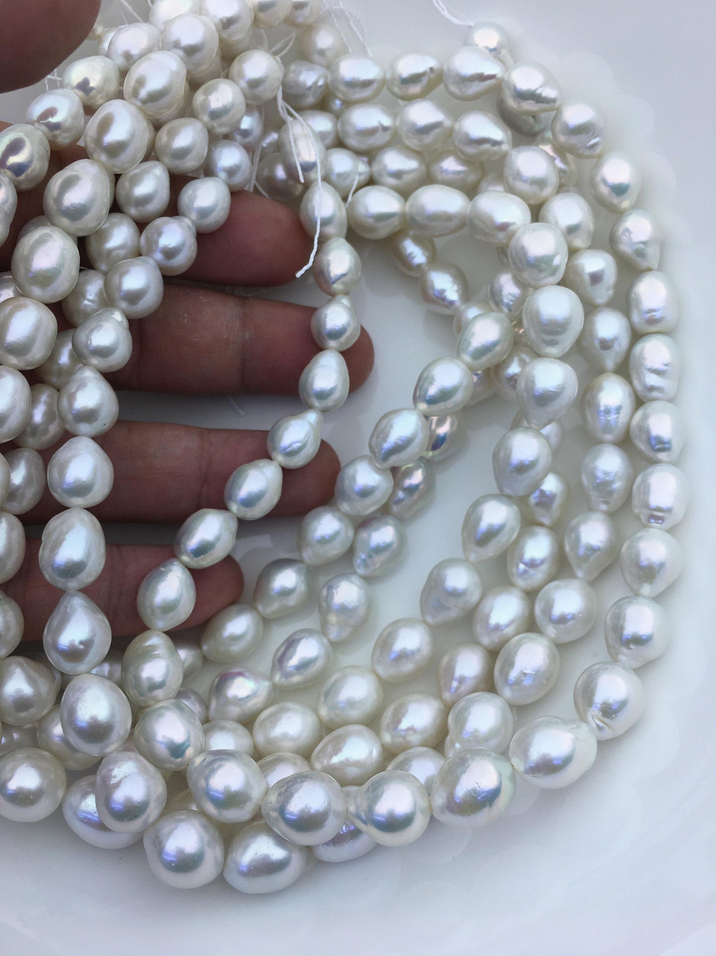 AAA- 9-11mm white drop Edison Freshwater Pearl,ED12-2A-5-72