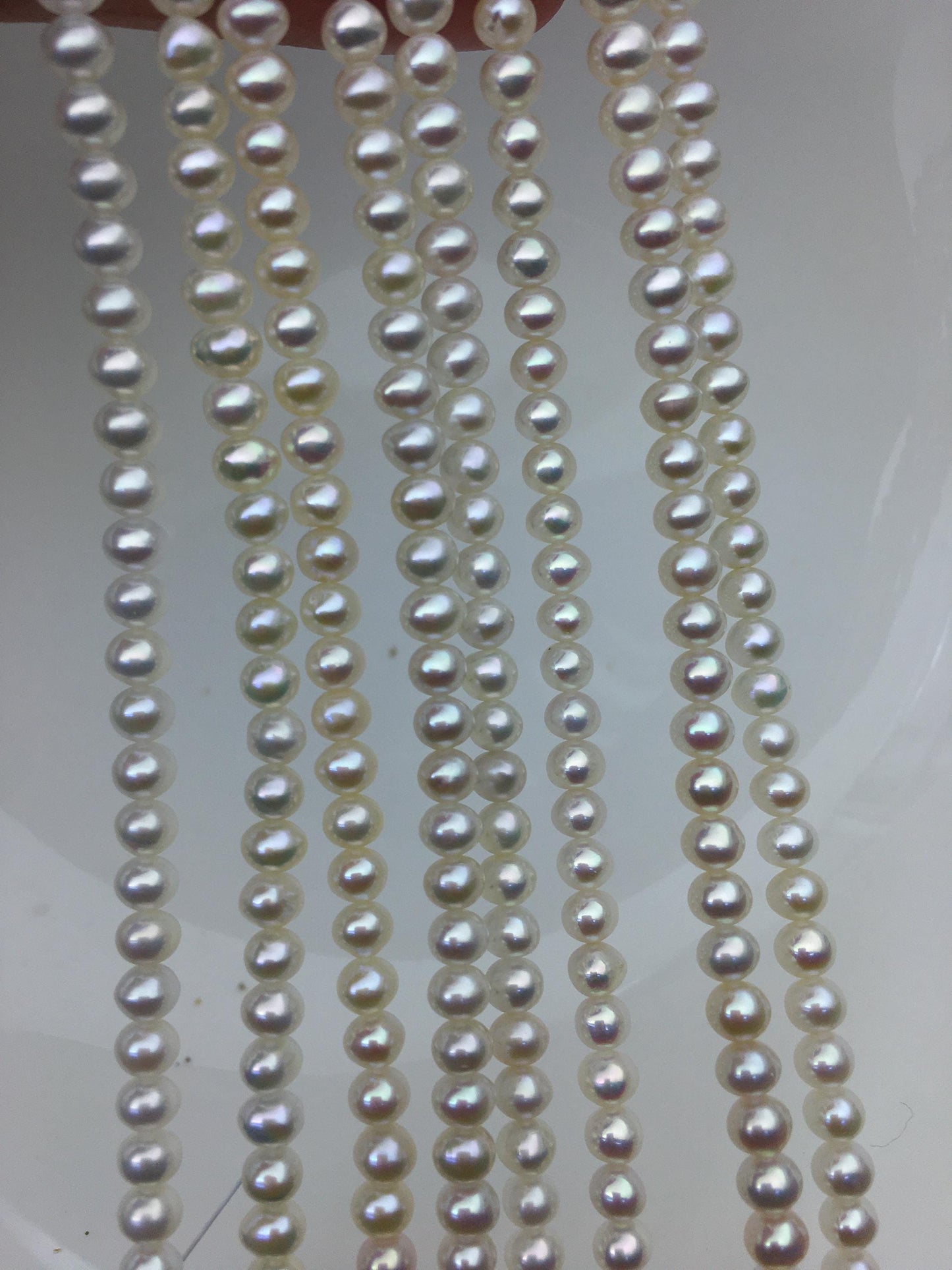 High Luster!AAA 4.5-5mm tiny white button round pearls,full strand,Rondelle pearl Beads,white freshwater pearl,loose strands,SM4-3A-44