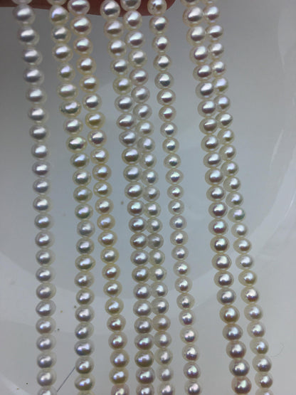 High Luster!AAA 4.5-5mm tiny white button round pearls,full strand,Rondelle pearl Beads,white freshwater pearl,loose strands,SM4-3A-44